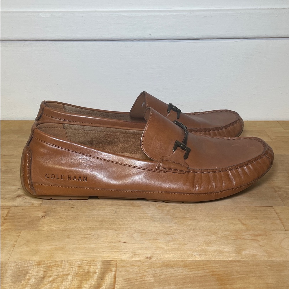 Cole Haan Wyatt Bit Driver Loafer Moc Toe slip on tan shoes men’s size 9.5 - Picture 3 of 16